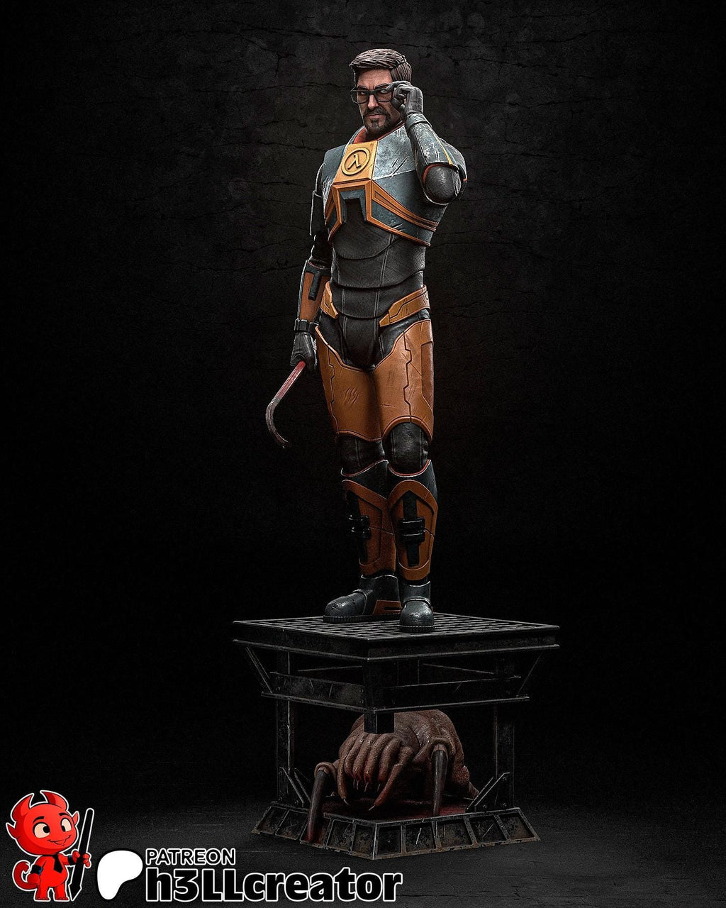 Gordon Freeman from Half Life 2 (fan art) | Full Model or Bust | Miniature scale 1:12 | h3LL Creator | DIY Model Kit