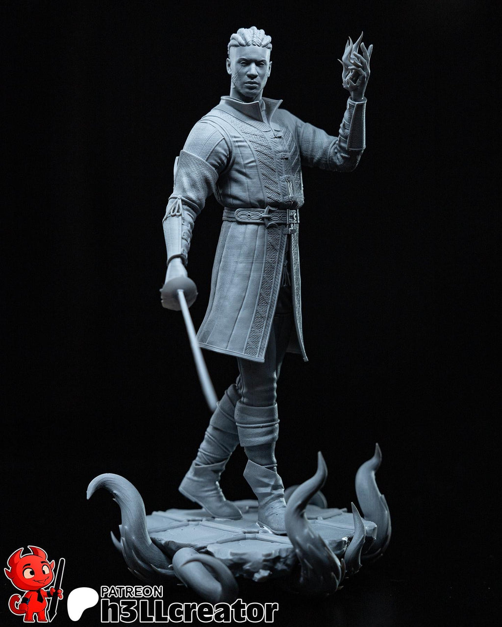 Wyll from Baldurs Gate 3 (fan art) | Full Model or Bust | Miniature scale 1:12 | h3LL Creator | DIY Model Kit