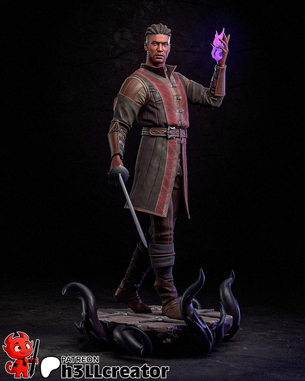 Wyll from Baldurs Gate 3 (fan art) | Full Model or Bust | Miniature scale 1:12 | h3LL Creator | DIY Model Kit