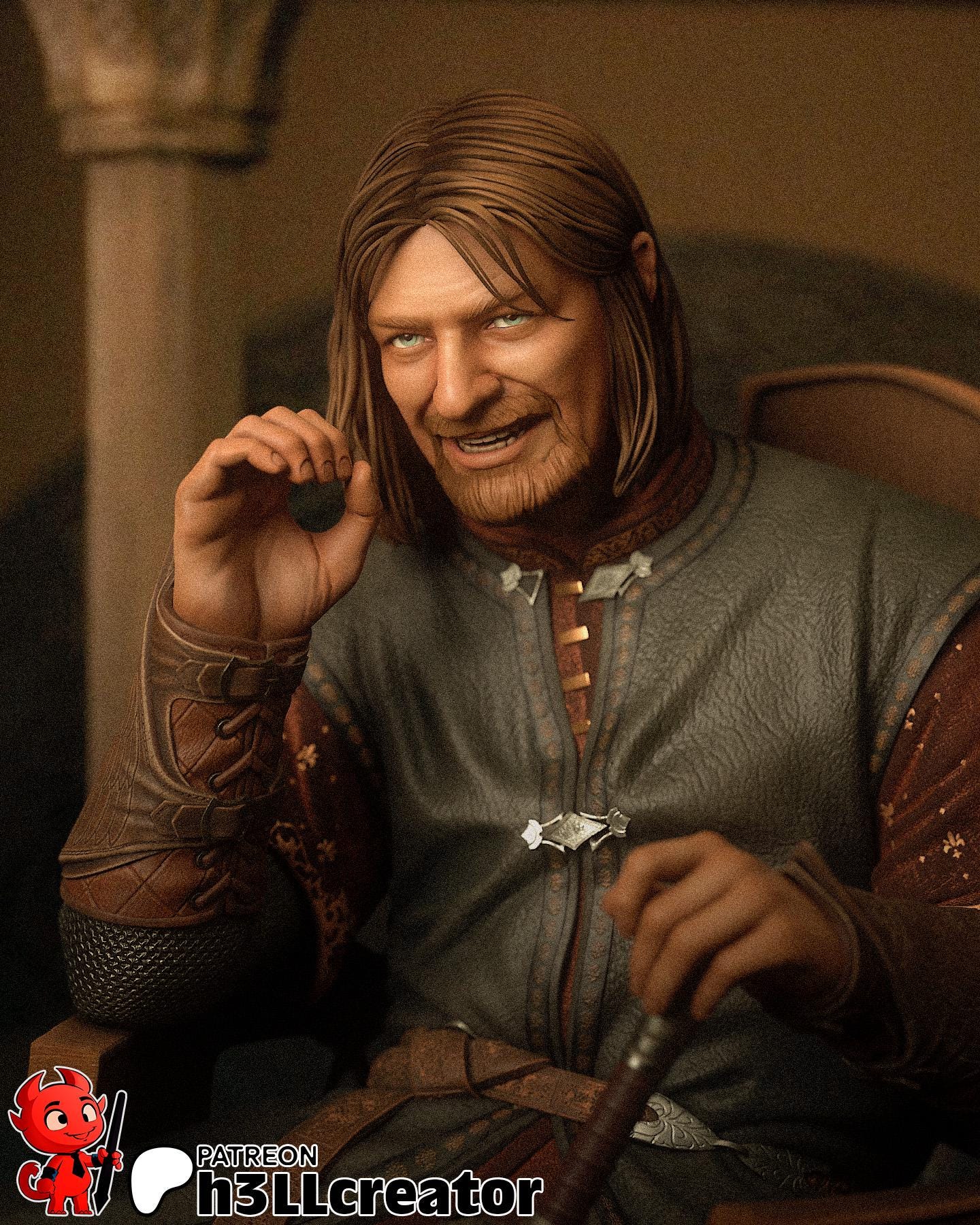 Boromir from The Lord of the Rings (fan art) | Full Model or Bust | Miniature scale 1:12 | h3LL Creator | DIY Model Kit