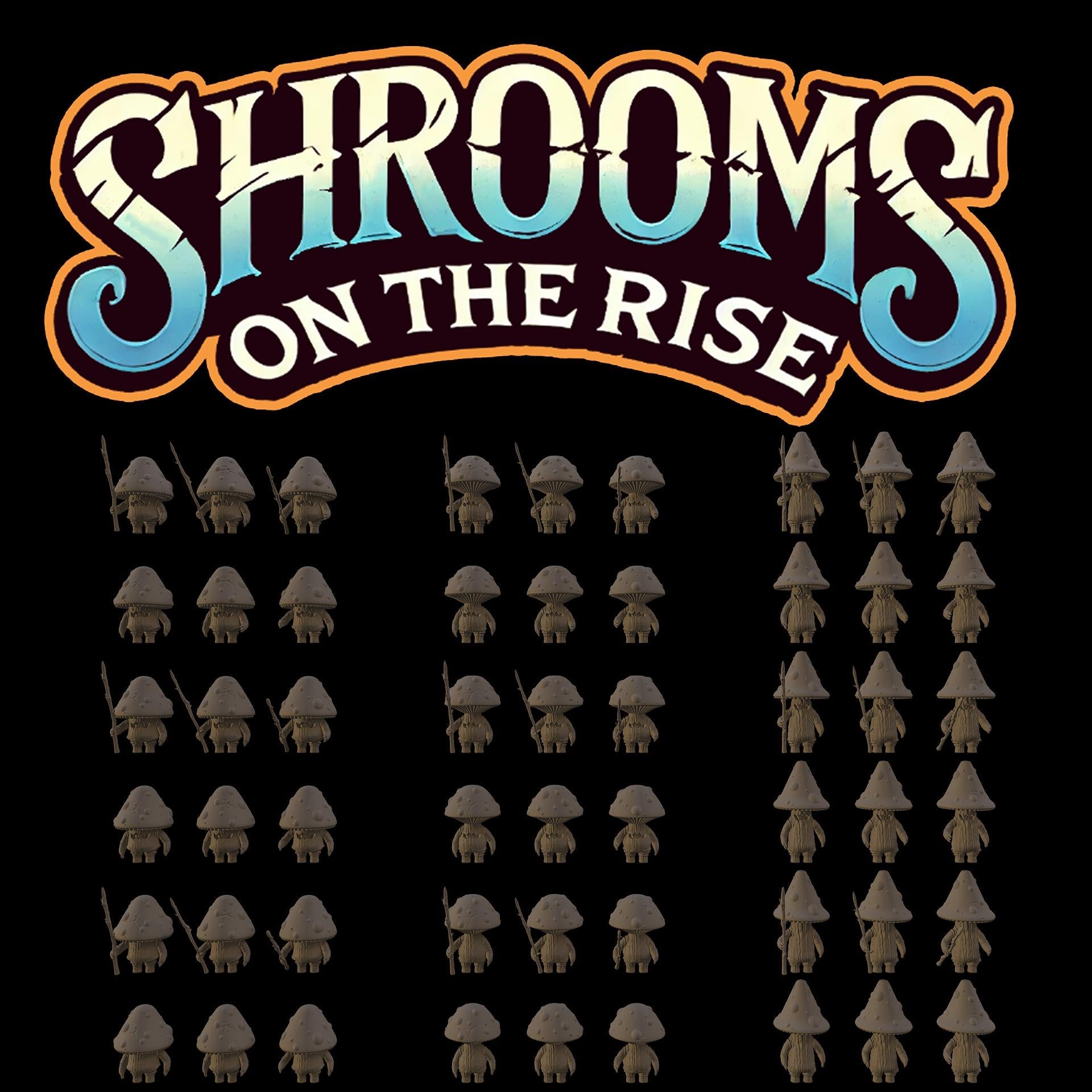 Shrooms on the Rise - Fantasy Mushroom Druid Army - 57 Mini Set - 32mm Resin Figures for RPG