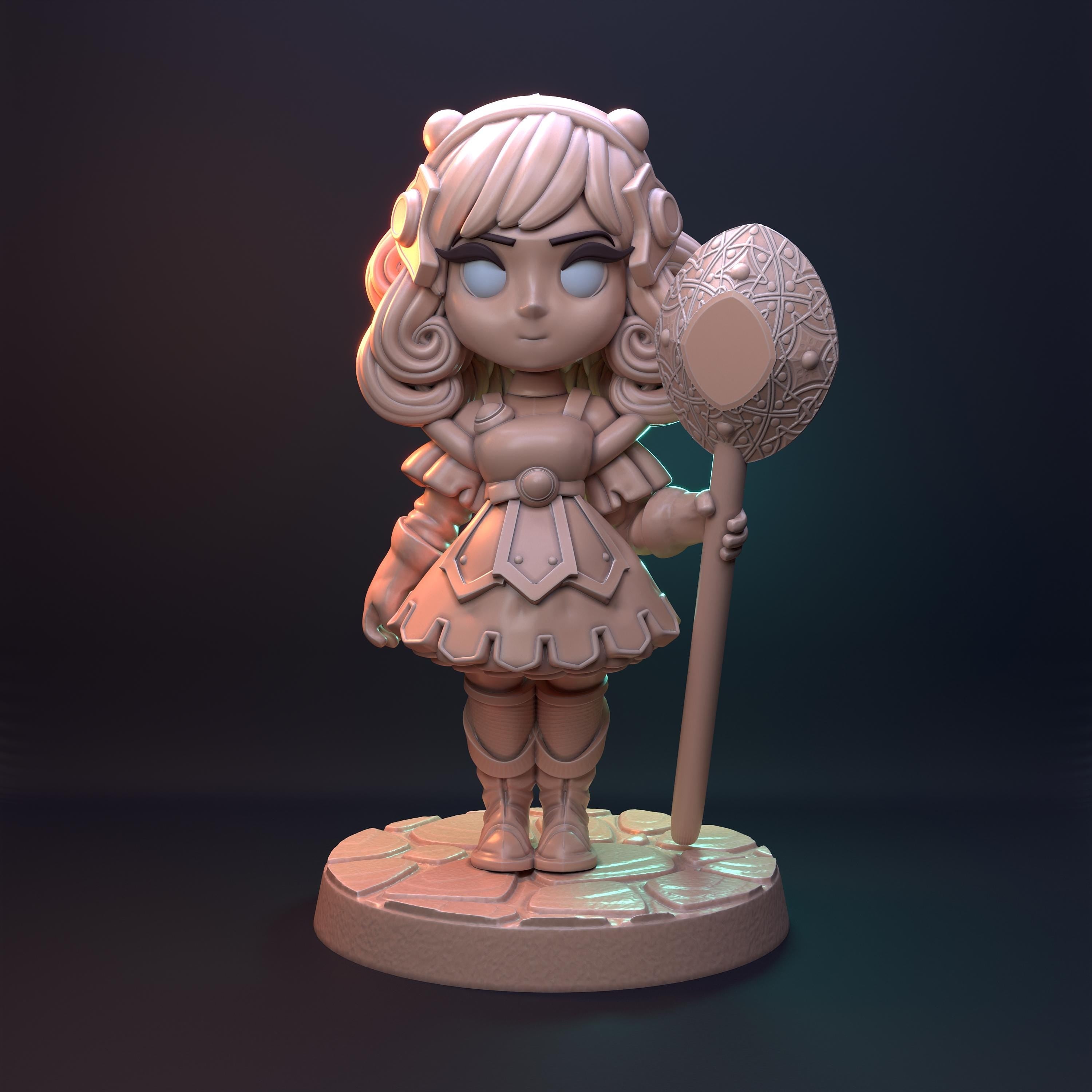 Little Winter Tail - Fantasy Anime Chibi Models - 32mm Resin Figures for RPG