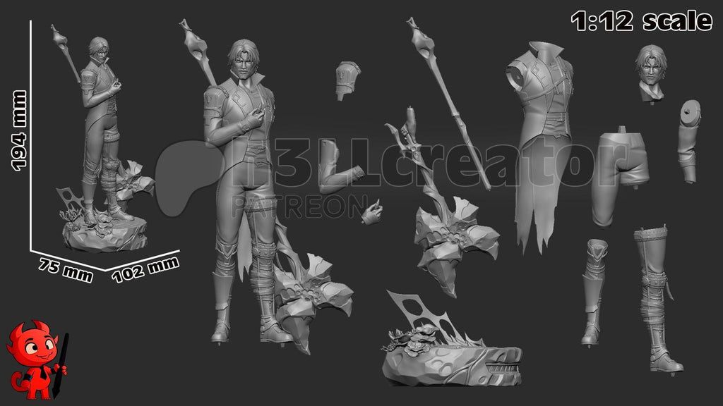 Jayce from Arcane (fan art) | Full Model or Bust | Miniature scale 1:12 | h3LL Creator | DIY Model Kit