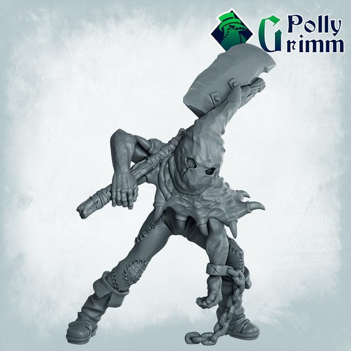 Meat Guard, Cursed Butcher - Empire of sin - Fantasy historic miniatures for tabletop games. 28mm / 32mm Resin Figures for RPG