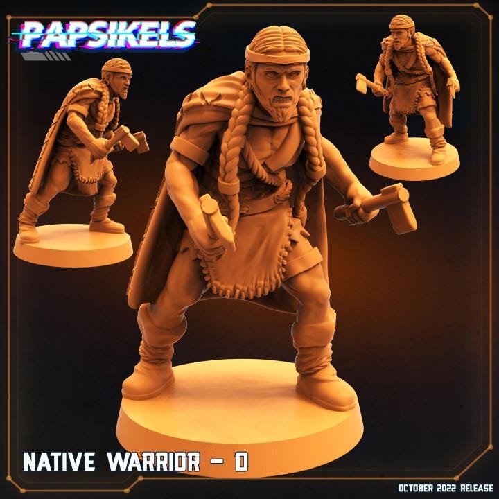 Aliens Vs Humans - Prey - Native Warriors Set 1, Papsikels, 32mm Mini