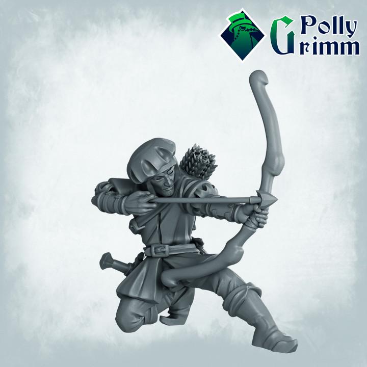Imperial Humans - Archers - Rangers - Fantasy historic miniatures for tabletop games. 28mm / 32mm Resin Figures for RPG