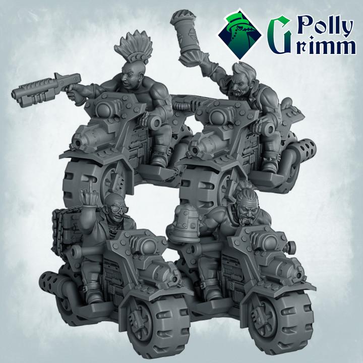 Galaxy Dwarves set - Sci-fi tabletop miniatures for tabletop games. 28mm / 32mm Resin Figures for RPG