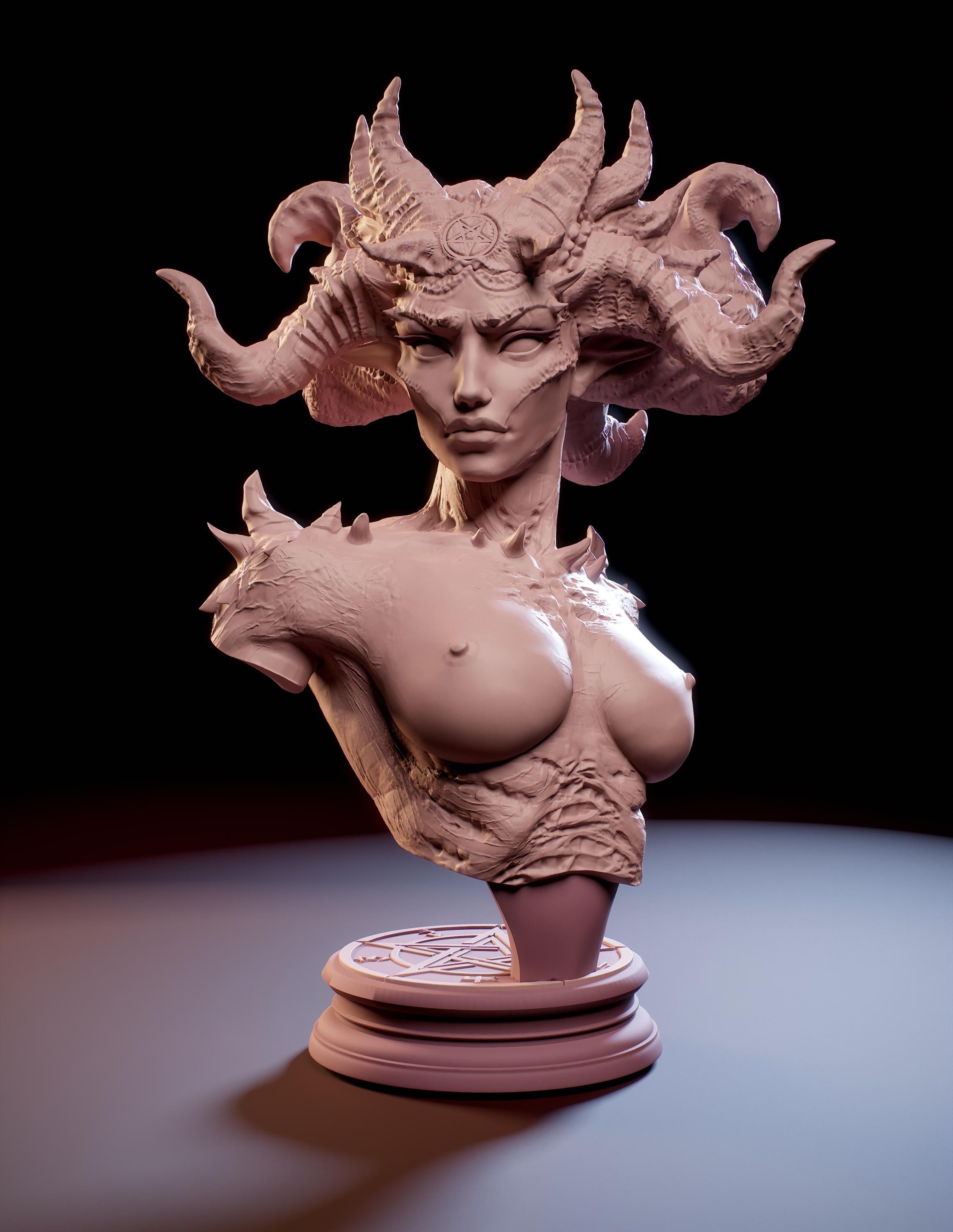 Mistress of Inferno Pin-Up NSFW / SFW models - 75mm / 100mm / 150mm Resin Figures
