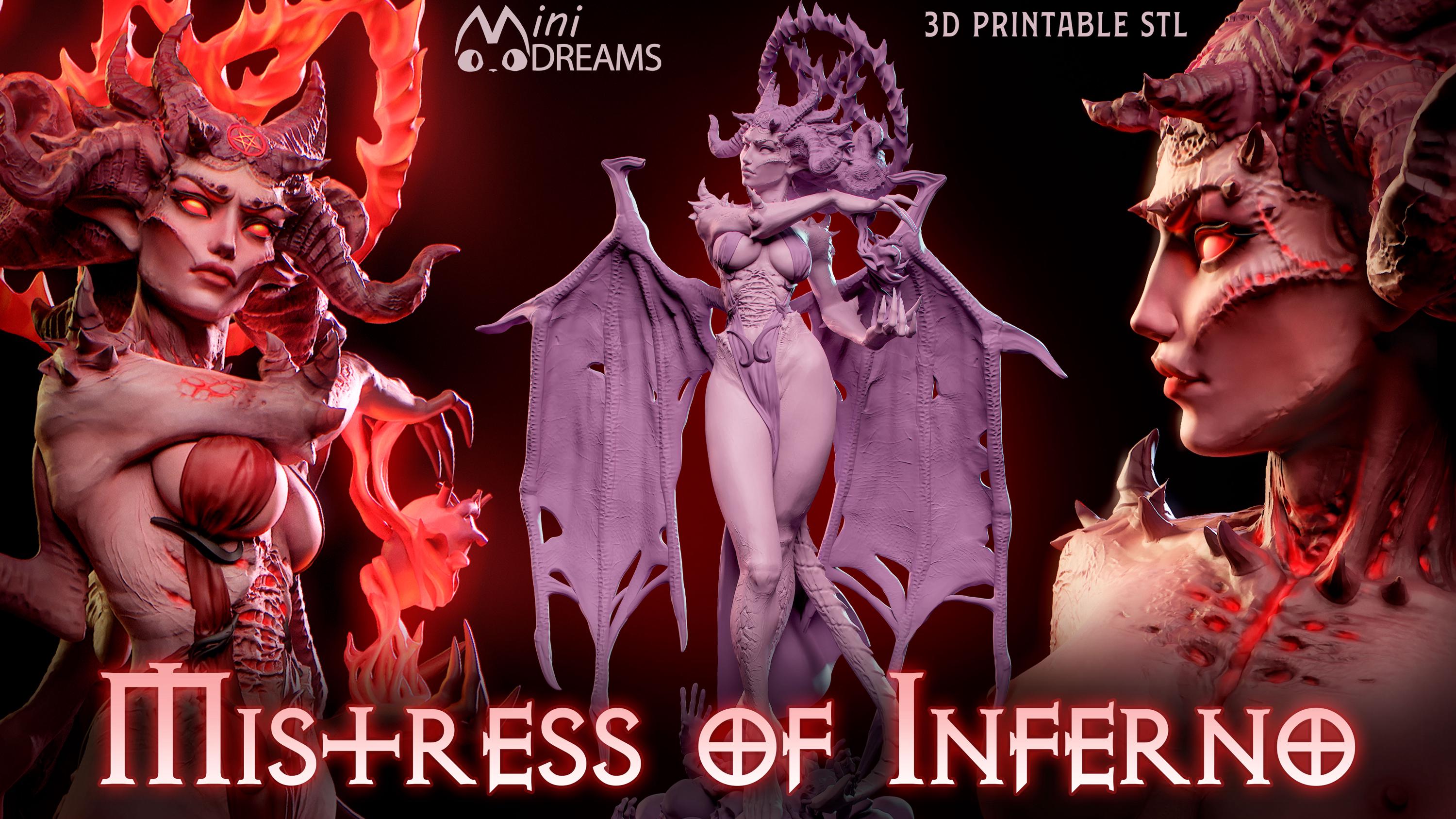 Mistress of Inferno Pin-Up NSFW / SFW models - 75mm / 100mm / 150mm Resin Figures