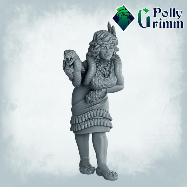 Voodoo set. Snake dancer - Fantasy historic miniatures for tabletop games. 28mm / 32mm Resin Figures for RPG