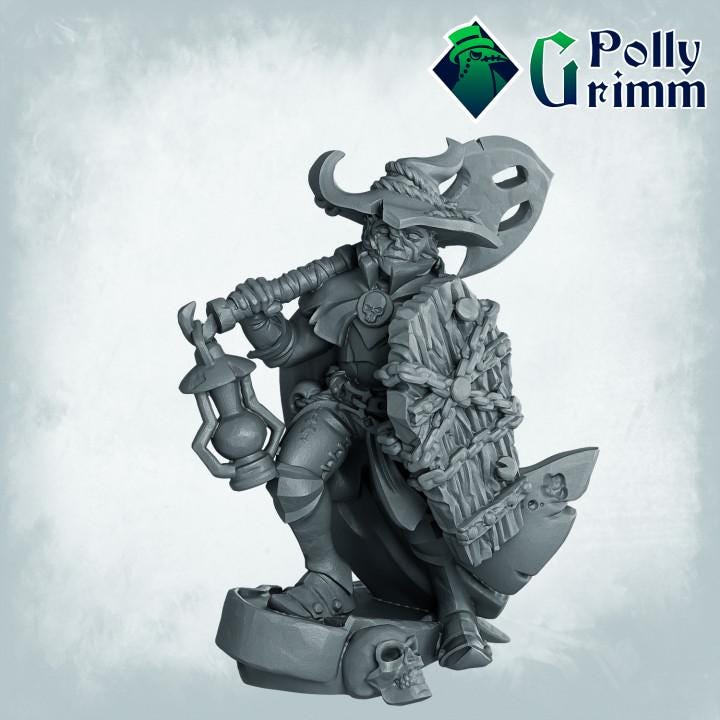 Grimwood Tales. Hexblood hunter - Fantasy historic miniatures for tabletop games. 28mm / 32mm Resin Figures for RPG