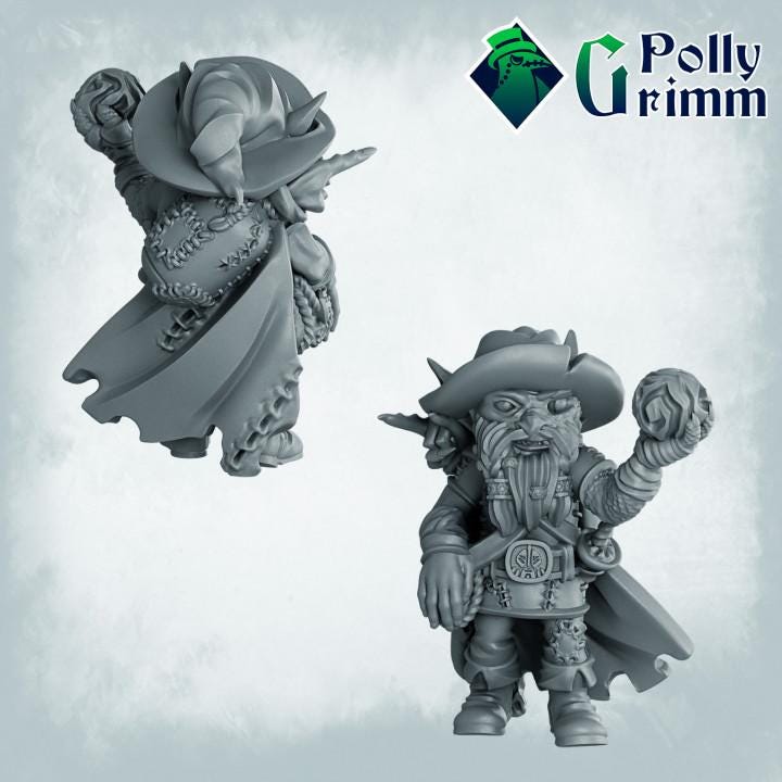 Goblin Dragonborn Mutant with Fake Beard - Fantasy historic miniatures for tabletop games. 28mm / 32mm Resin Figures for RPG