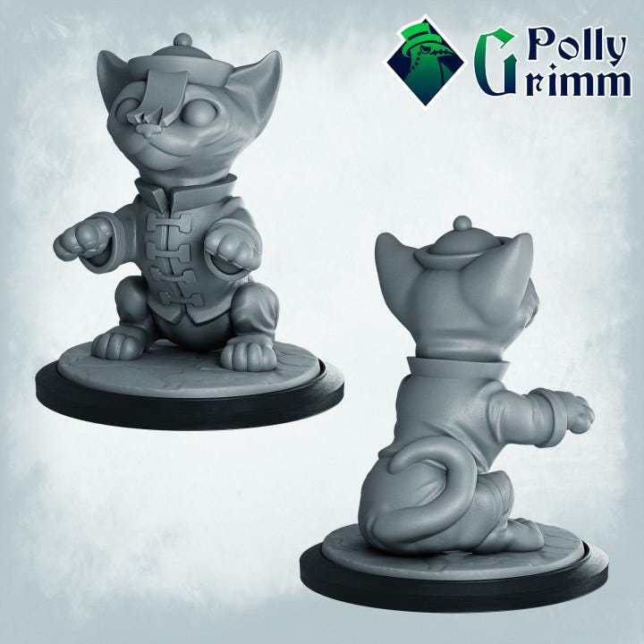 Spooky Cats - Familiars - Fantasy historic miniatures for tabletop games. 28mm / 32mm Resin Figures for RPG