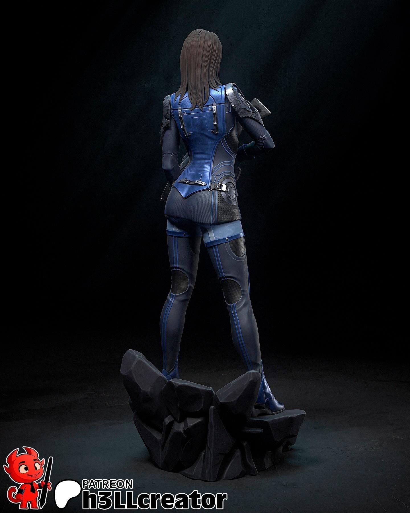 Ashley Williams from Mass Effect (fan art) | Miniature scale 1:15 | h3LL Creator | DIY Model Kit