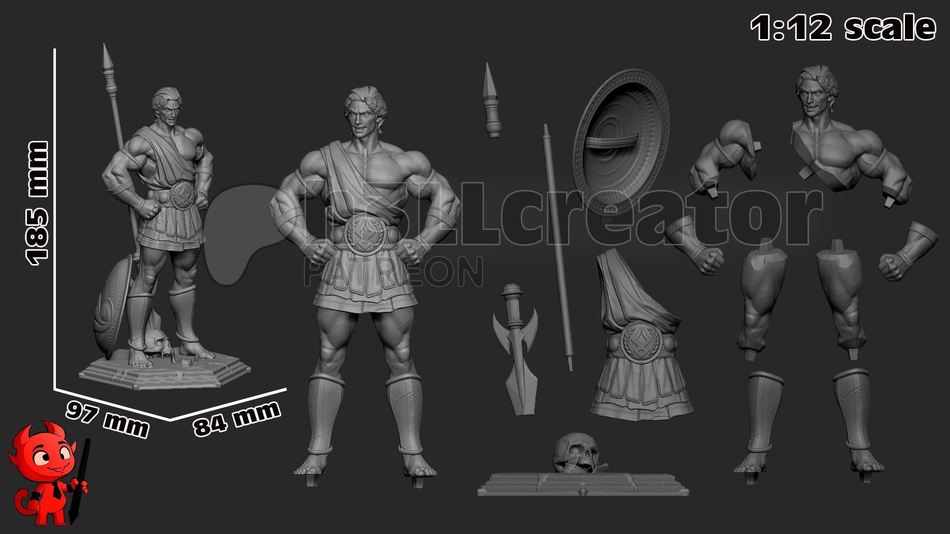 Theseus from Hades (fan art) | Miniature scale 1:12 | h3LL Creator | DIY Model Kit