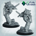 Battle Sisters of furry  - Fantasy historic miniatures for tabletop games. 28mm / 32mm Resin Figures for RPG