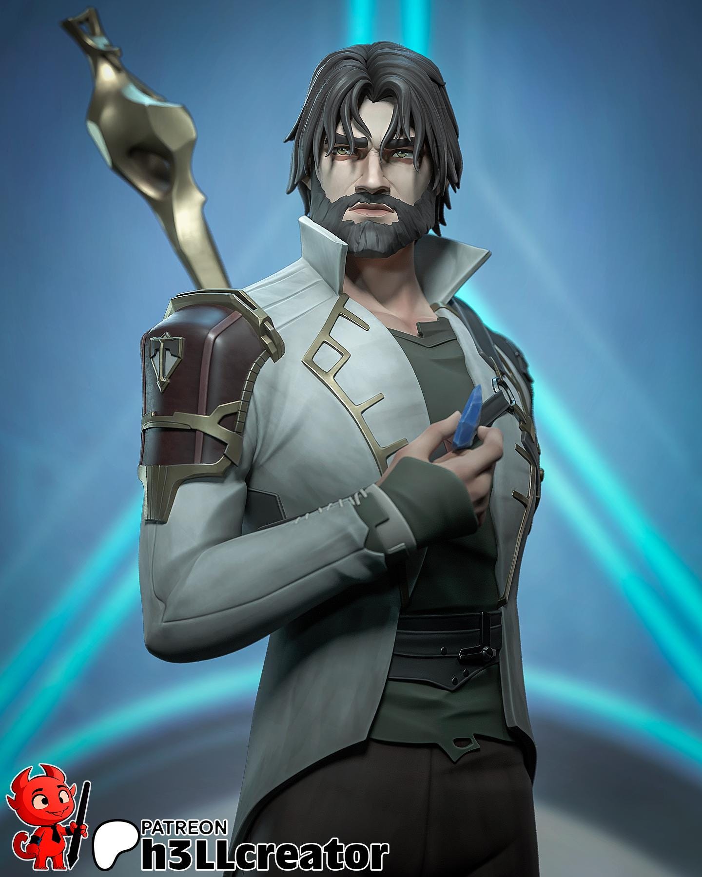 Jayce from Arcane (fan art) | Full Model or Bust | Miniature scale 1:12 | h3LL Creator | DIY Model Kit