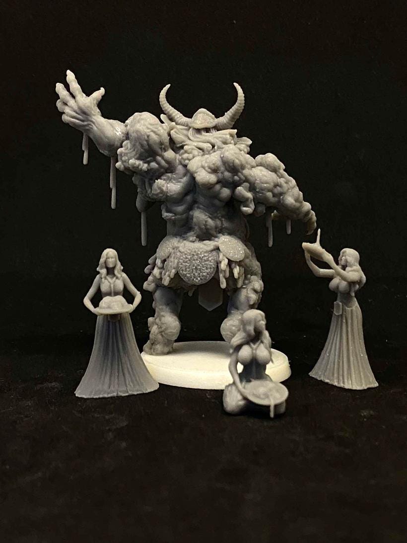 Malignant Lord of Tumours and Worshippers | Trench Crusade | Papsikels Fantasy, Resin Miniature - Tabletop Mini - Fantasy Miniature - 32mm