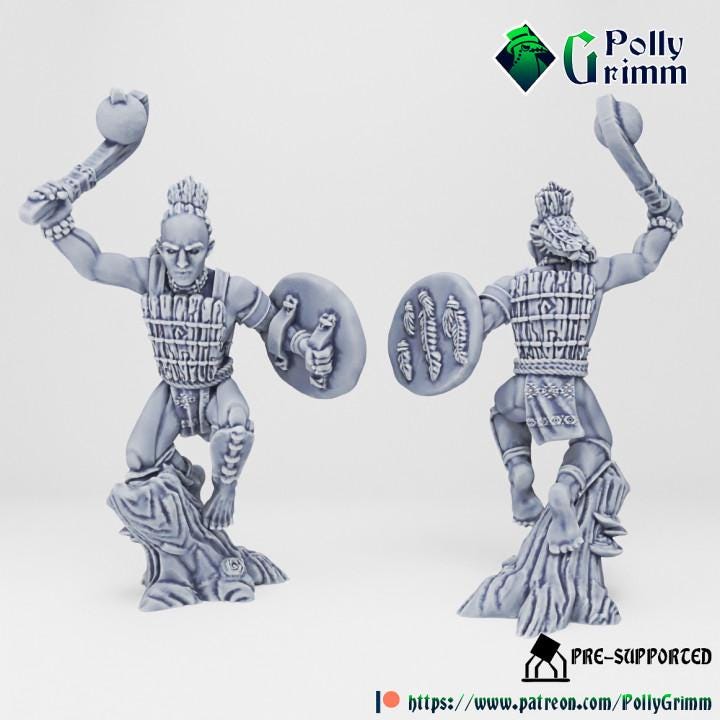 Wild west set. Native American Warriors Set 1 - Fantasy historic miniatures for tabletop games. 28mm / 32mm Resin Figures for RPG