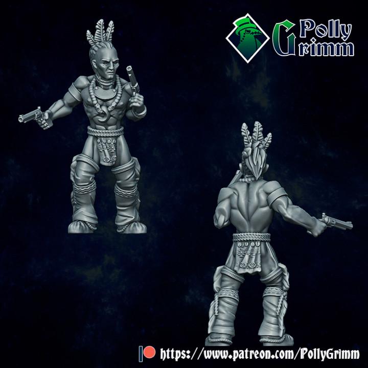 Wild west set. Native American Warriors Set 2 - Fantasy historic miniatures for tabletop games. 28mm / 32mm Resin Figures for RPG