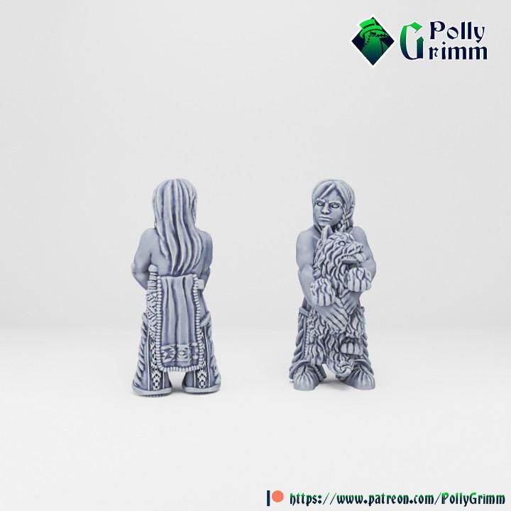 Wild west set. Native American People Set 1 - Fantasy historic miniatures for tabletop games. 28mm / 32mm Resin Figures for RPG