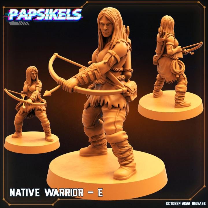 Aliens Vs Humans - Prey - Native Warriors Set 1, Papsikels, 32mm Mini