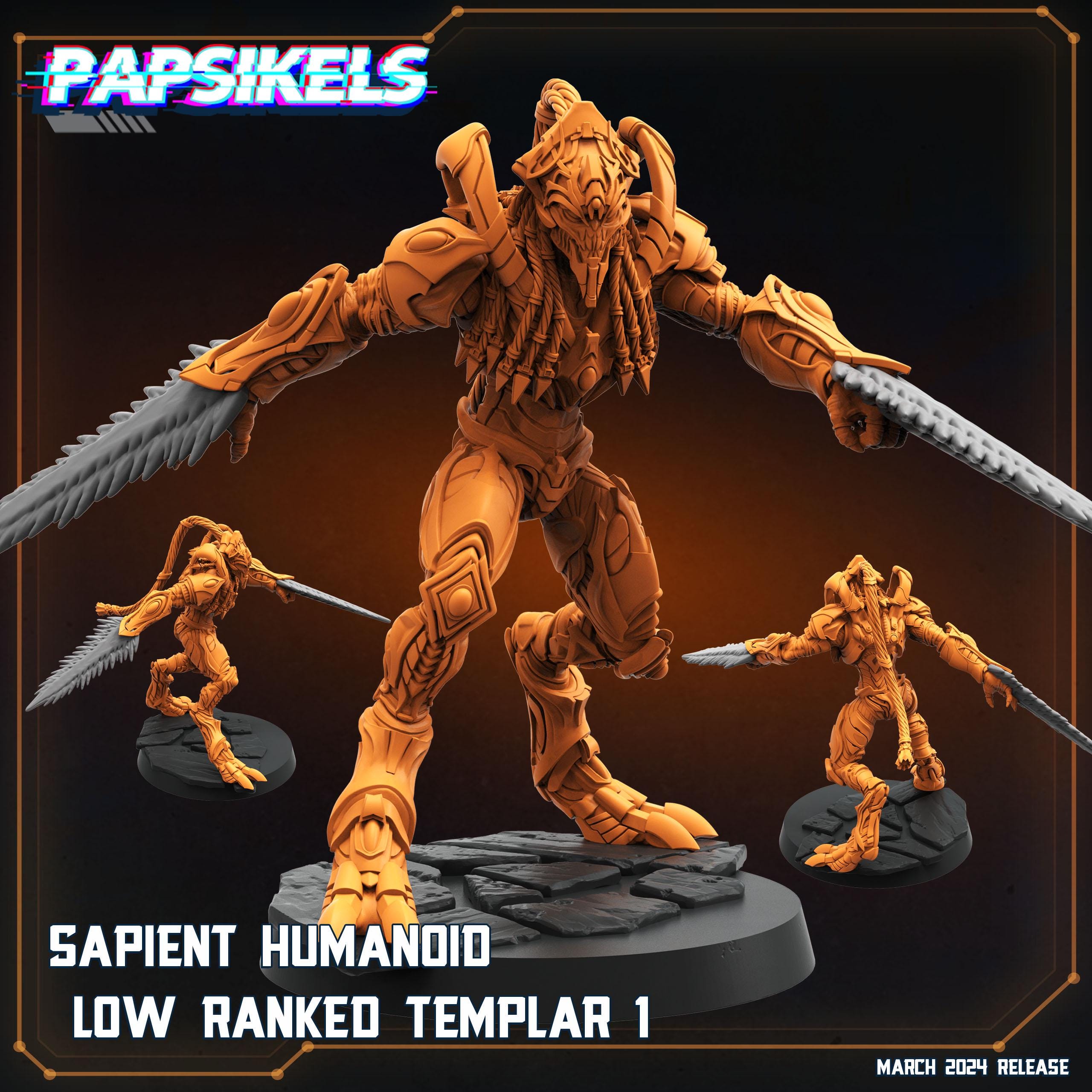 Aliens Vs Humans - That Thing - Sapient Humanoid Low Ranked Templars - Starcraft Protoss , Papsikels, 32mm Mini