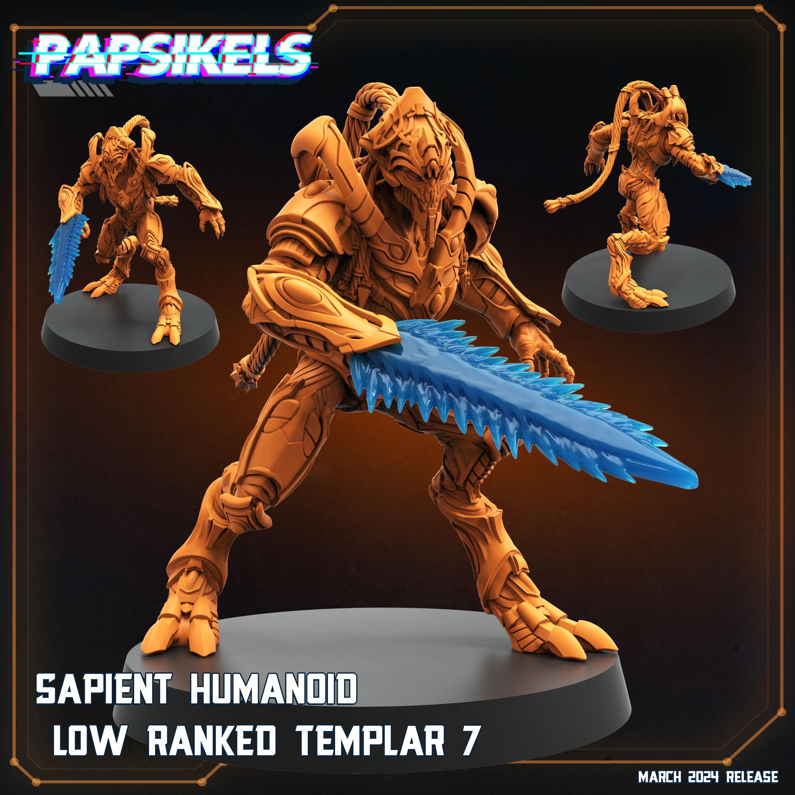 Aliens Vs Humans - That Thing - Sapient Humanoid Low Ranked Templars - Starcraft Protoss , Papsikels, 32mm Mini
