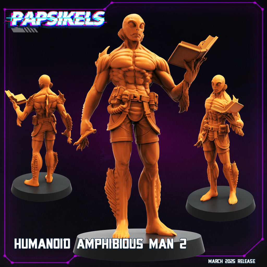 Cyberpunk, Humanoid Amphibious Man - Abe Sapien - Hellboy Fan Art, Papsikels, 32mm Mini