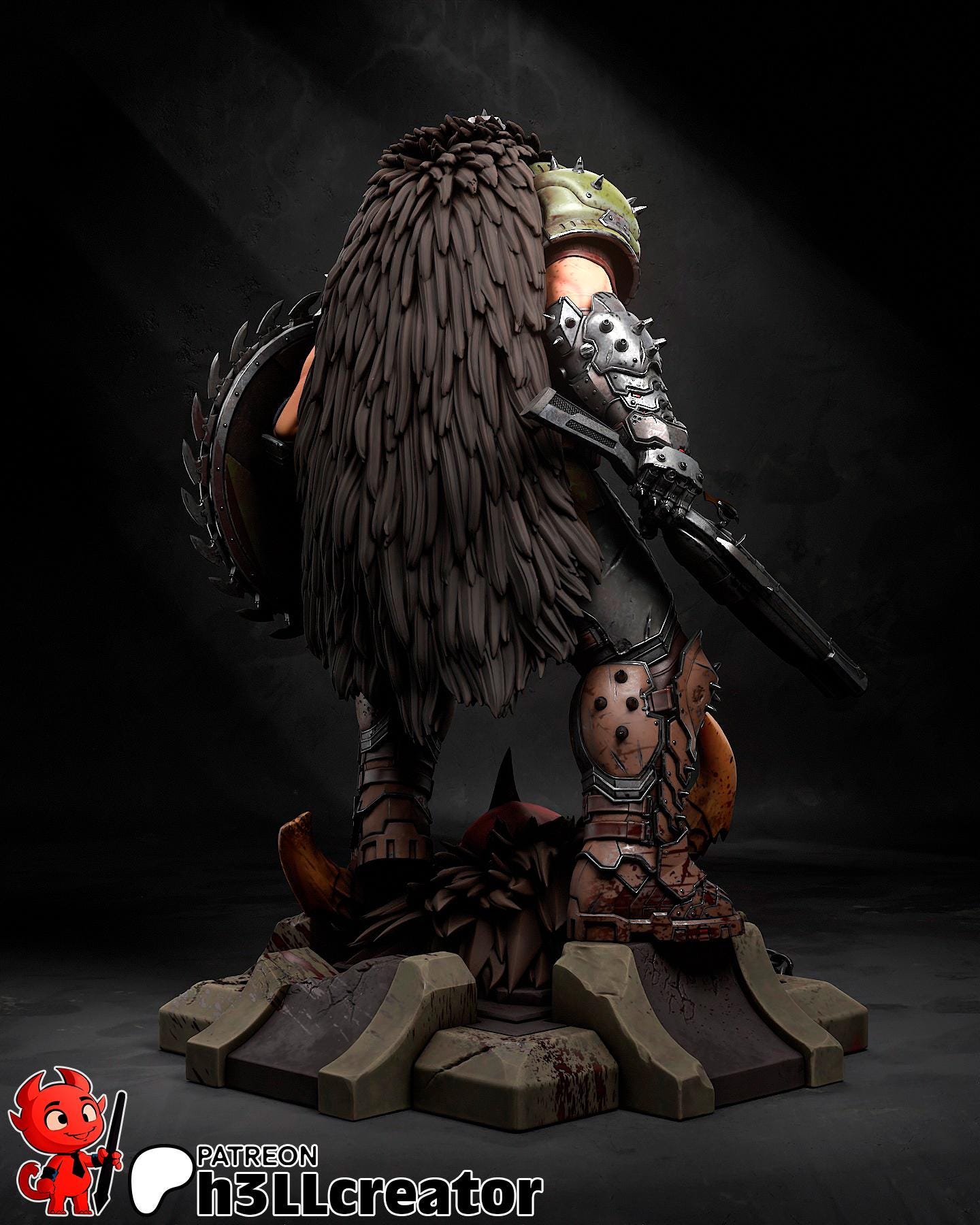 Doomguy Dark Ages Fan Art Miniature 1:12 Scale DIY Model Kit - Full Figurine or Bust