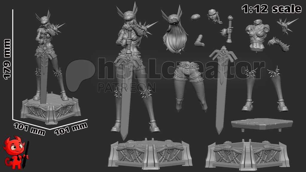 Magik from Marvel Rivals (fan art) | Full Model or Bust | Miniature scale 1:12 | h3LL Creator | DIY Model Kit