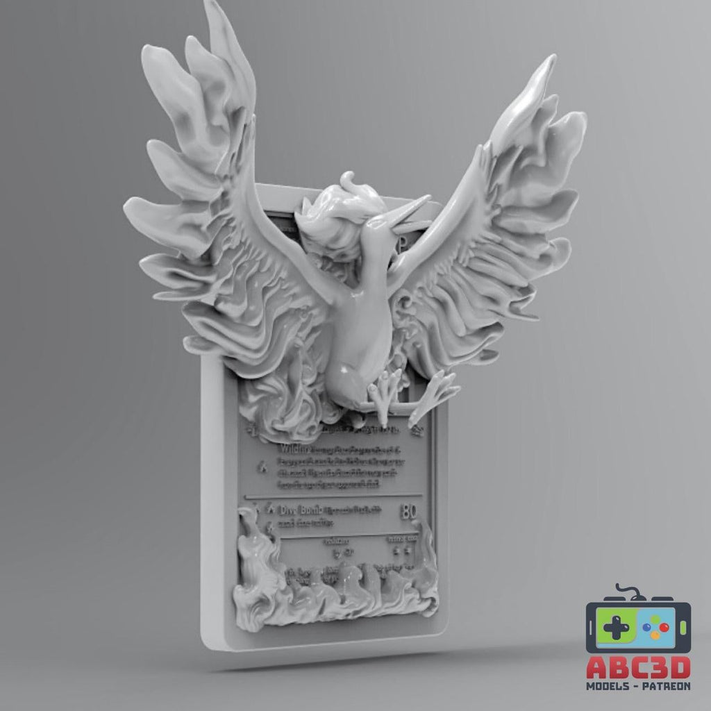 Moltress - 3D Printed Pokemon Card Wall Hanger | Fan Art | Pokemon TCG | Resin Model | ABC3D Models