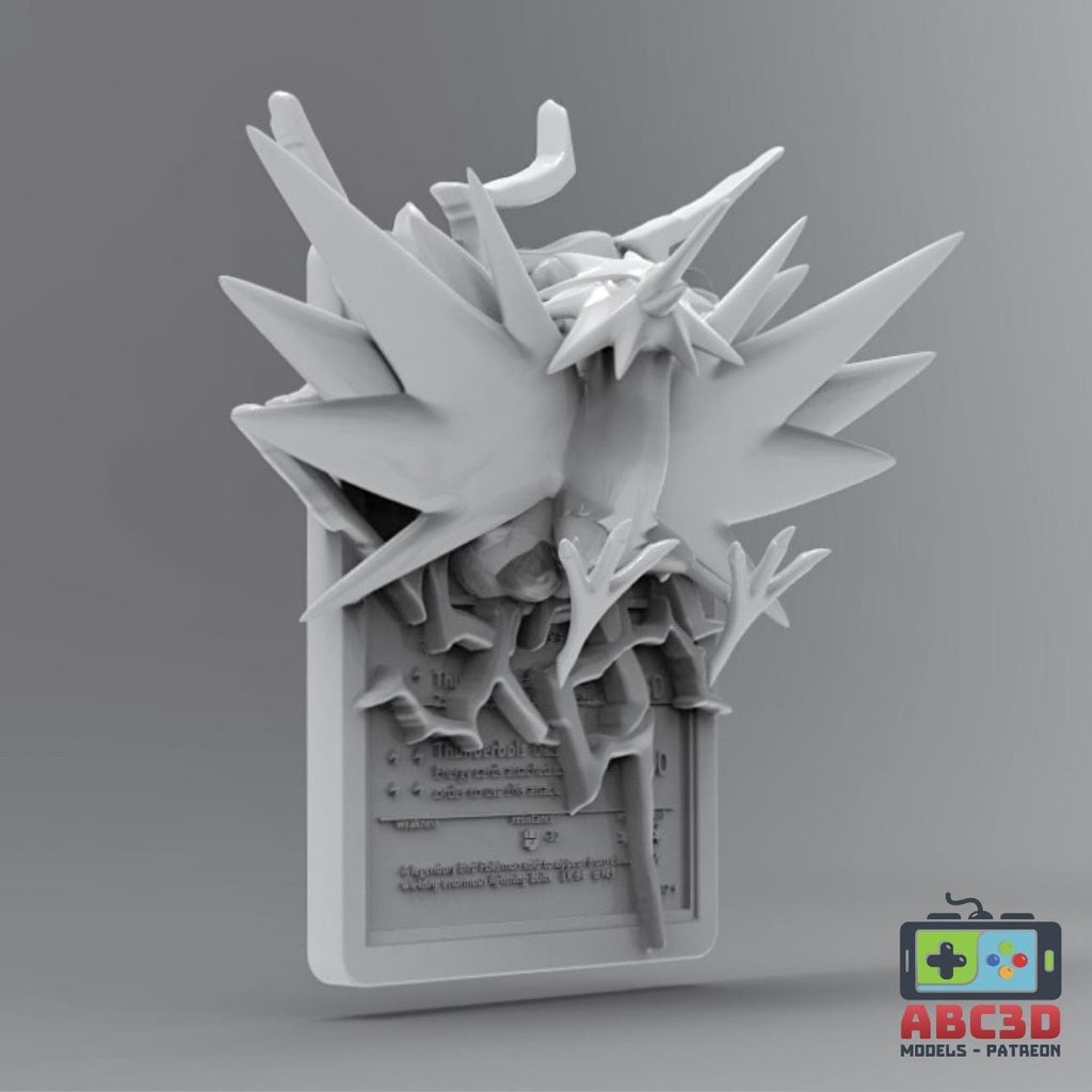 Zapdos - 3D Printed Pokemon Card Wall Hanger | Fan Art | Pokemon TCG | Resin Model | ABC3D Models