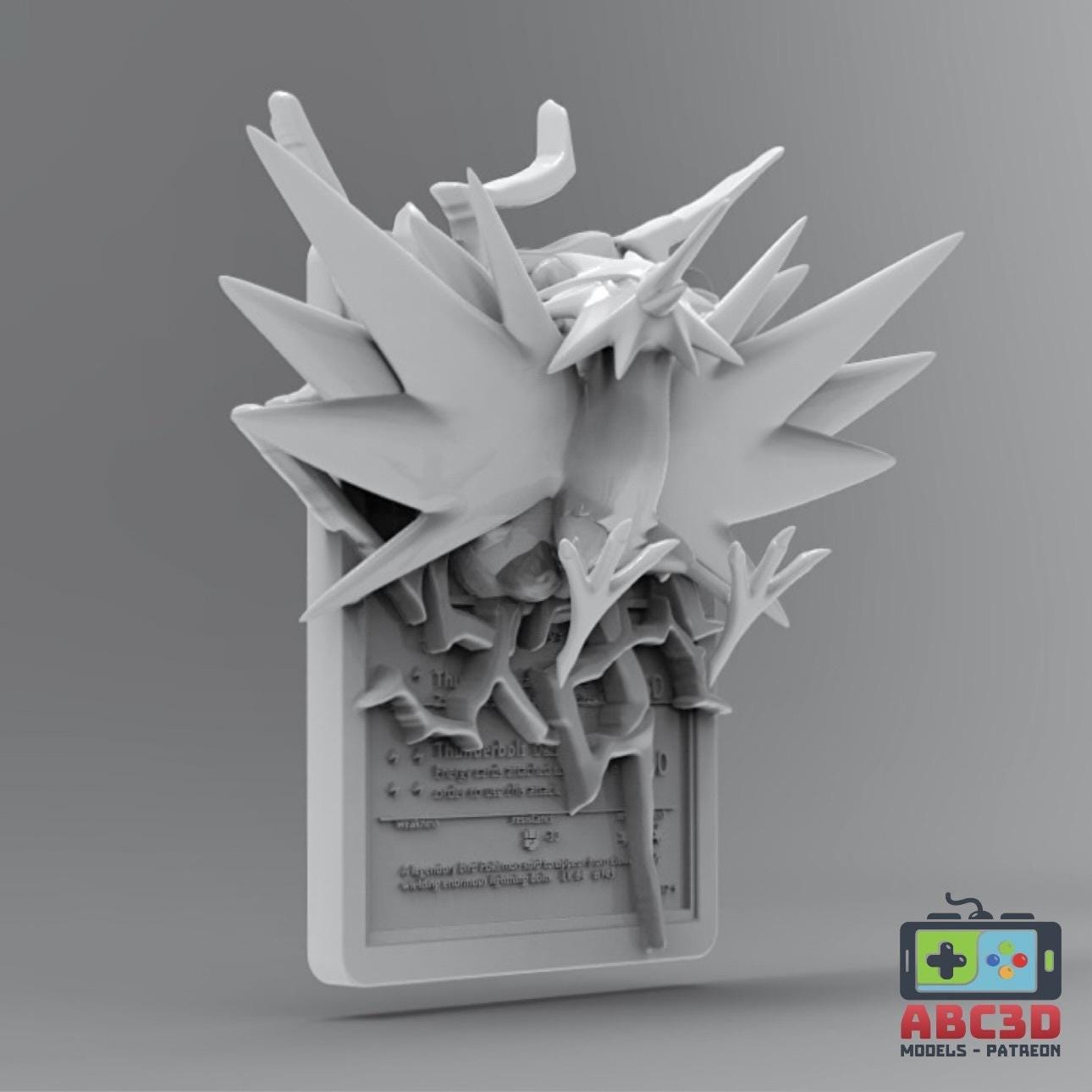 Zapdos - 3D Printed Pokemon Card Wall Hanger | Fan Art | Pokemon TCG | Resin Model | ABC3D Models