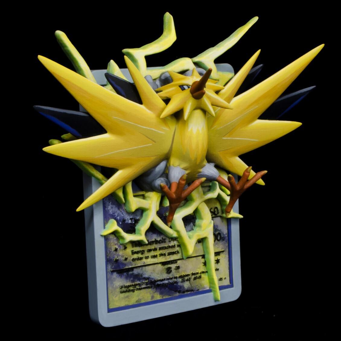Zapdos - 3D Printed Pokemon Card Wall Hanger | Fan Art | Pokemon TCG | Resin Model | ABC3D Models