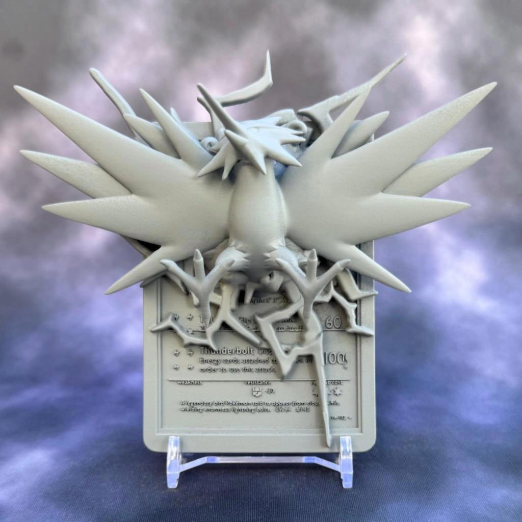 Zapdos - 3D Printed Pokemon Card Wall Hanger | Fan Art | Pokemon TCG | Resin Model | ABC3D Models