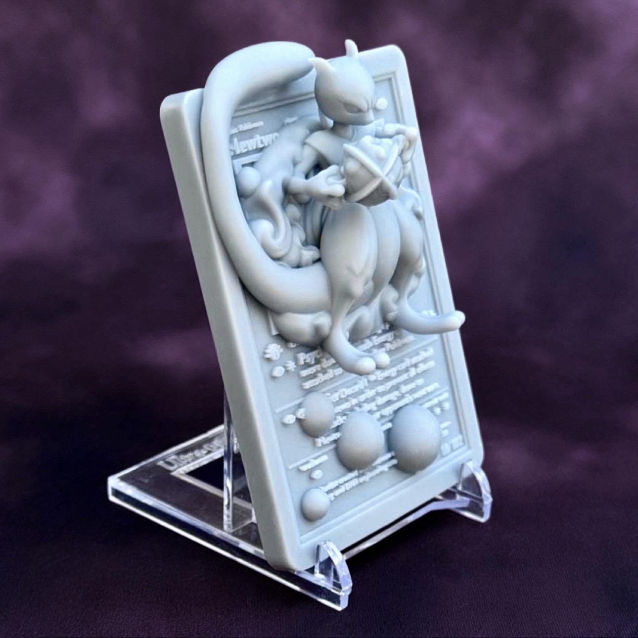 Mewtwo - 3D Printed Pokemon Card Wall Hanger | Fan Art | Pokemon TCG | Resin Model | ABC3D Models