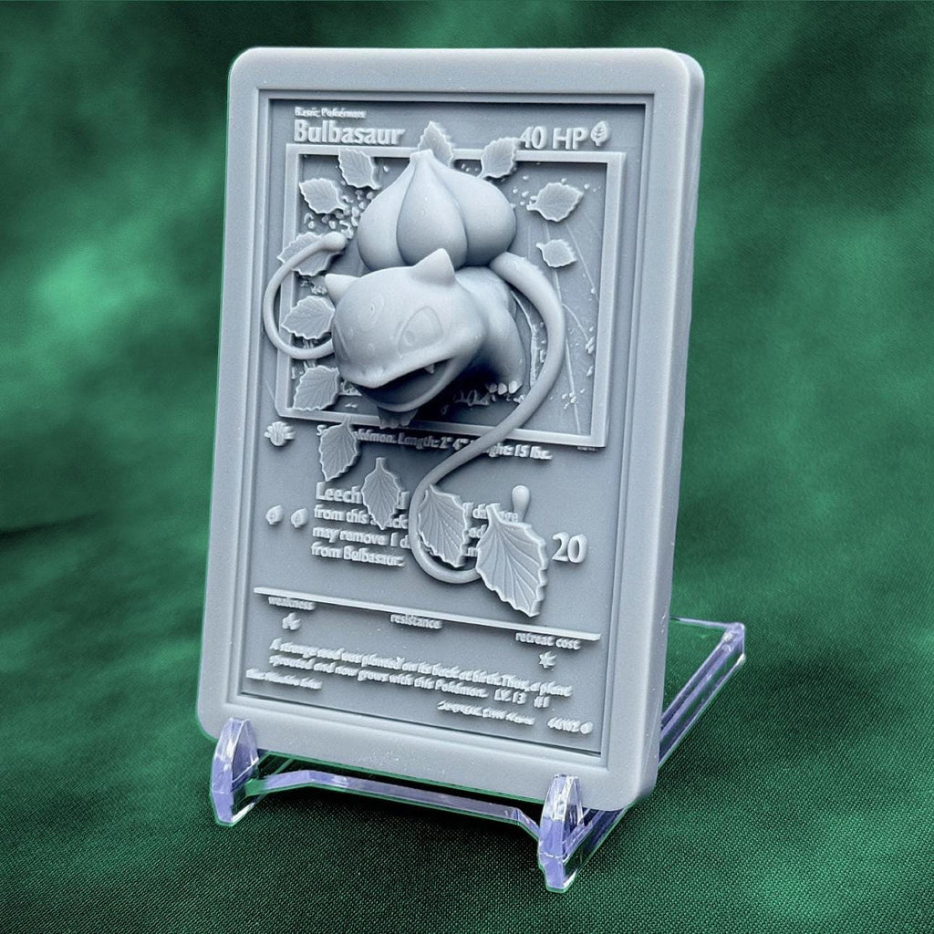 Bulbasaur - 3D Printed Pokemon Card Wall Hanger | Fan Art | Pokemon TCG | Resin Model | ABC3D Models