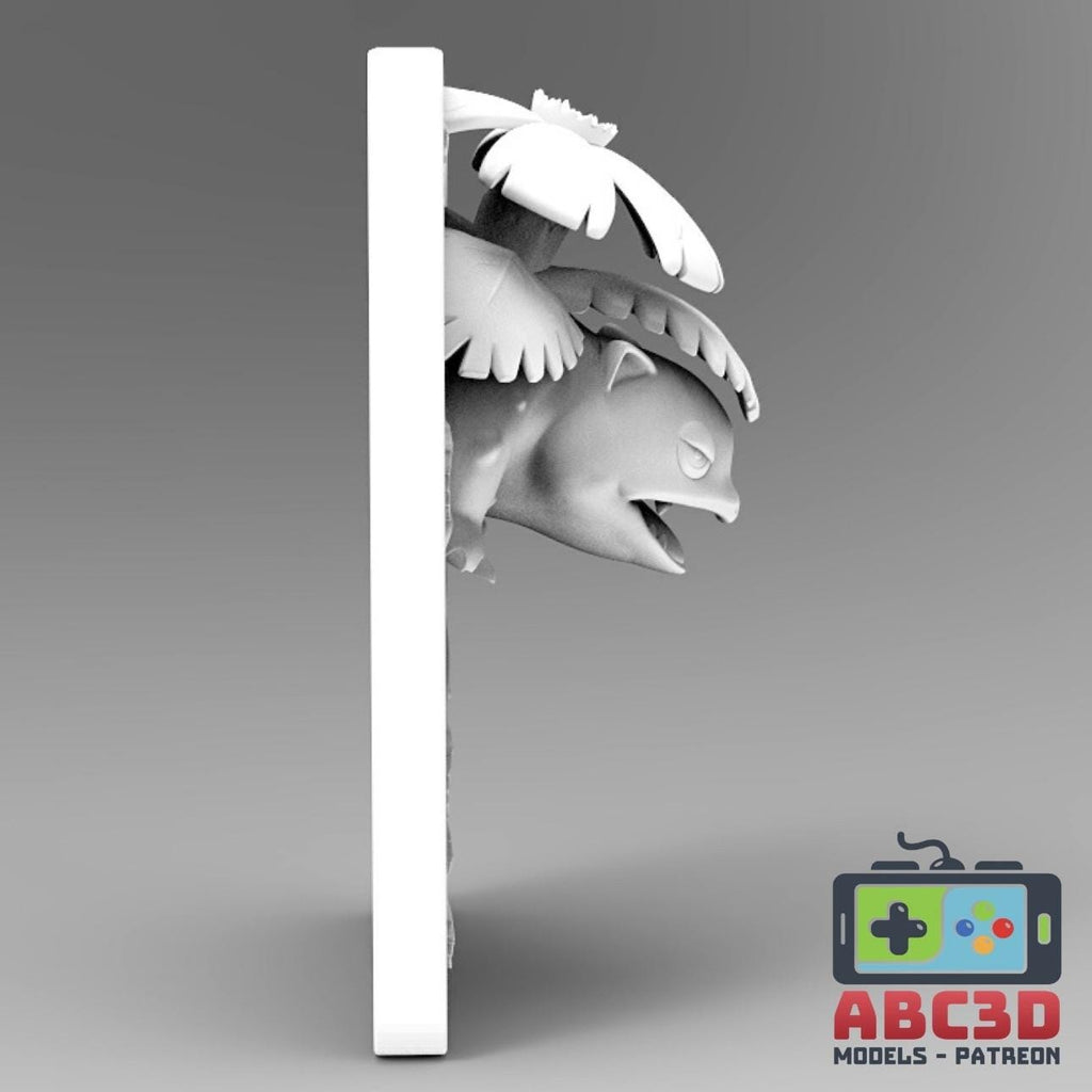 Venusaur - 3D Printed Pokemon Card Wall Hanger | Fan Art | Pokemon TCG | Resin Model | ABC3D Models