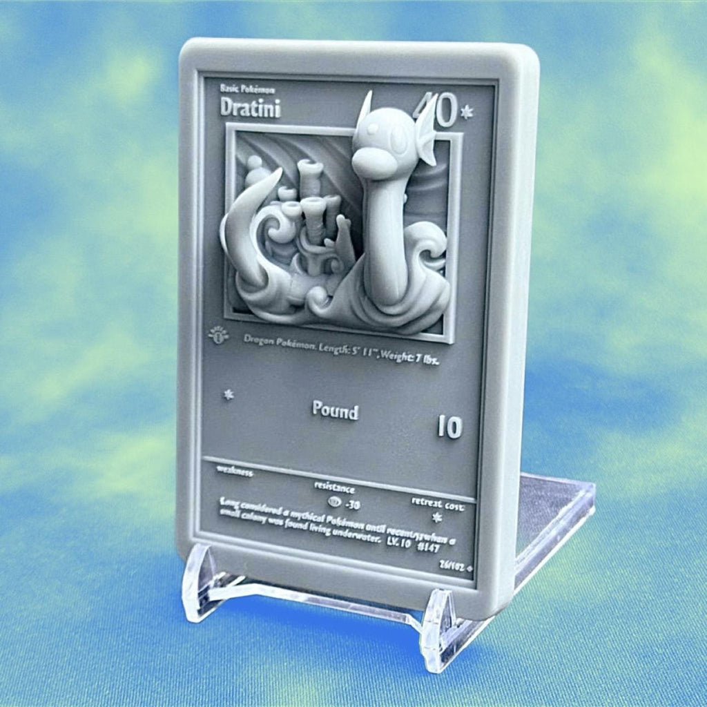 Dratini - 3D Printed Pokemon Card Wall Hanger | Fan Art | Pokemon TCG | Resin Model | ABC3D Models