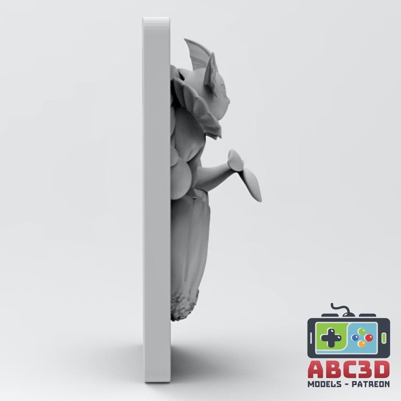 Vaporeon - 3D Printed Pokemon Card Wall Hanger | Fan Art | Pokemon TCG | Resin Model | ABC3D Models