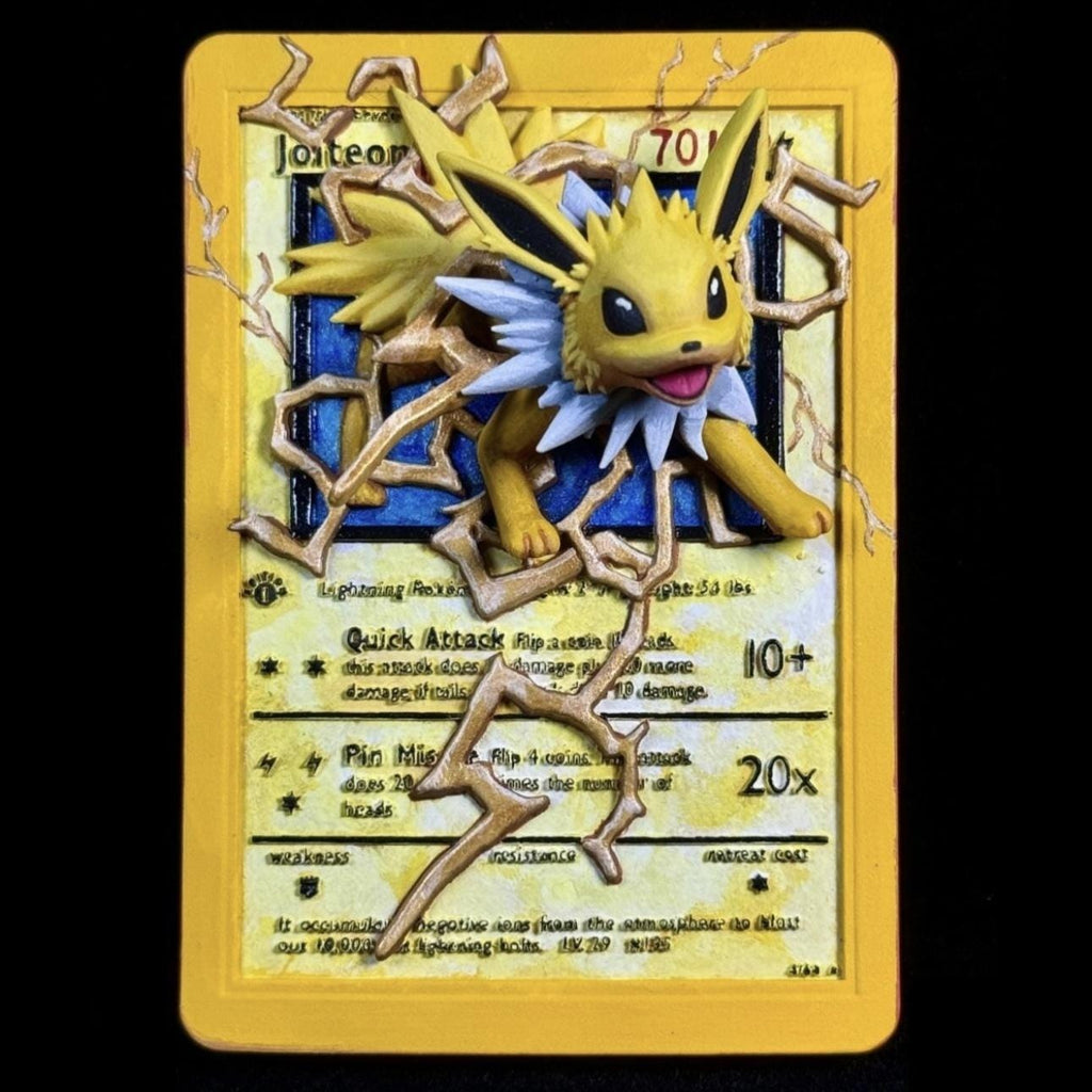 Jolteon - 3D Printed Pokemon Card Wall Hanger | Fan Art | Pokemon TCG | Resin Model | ABC3D Models