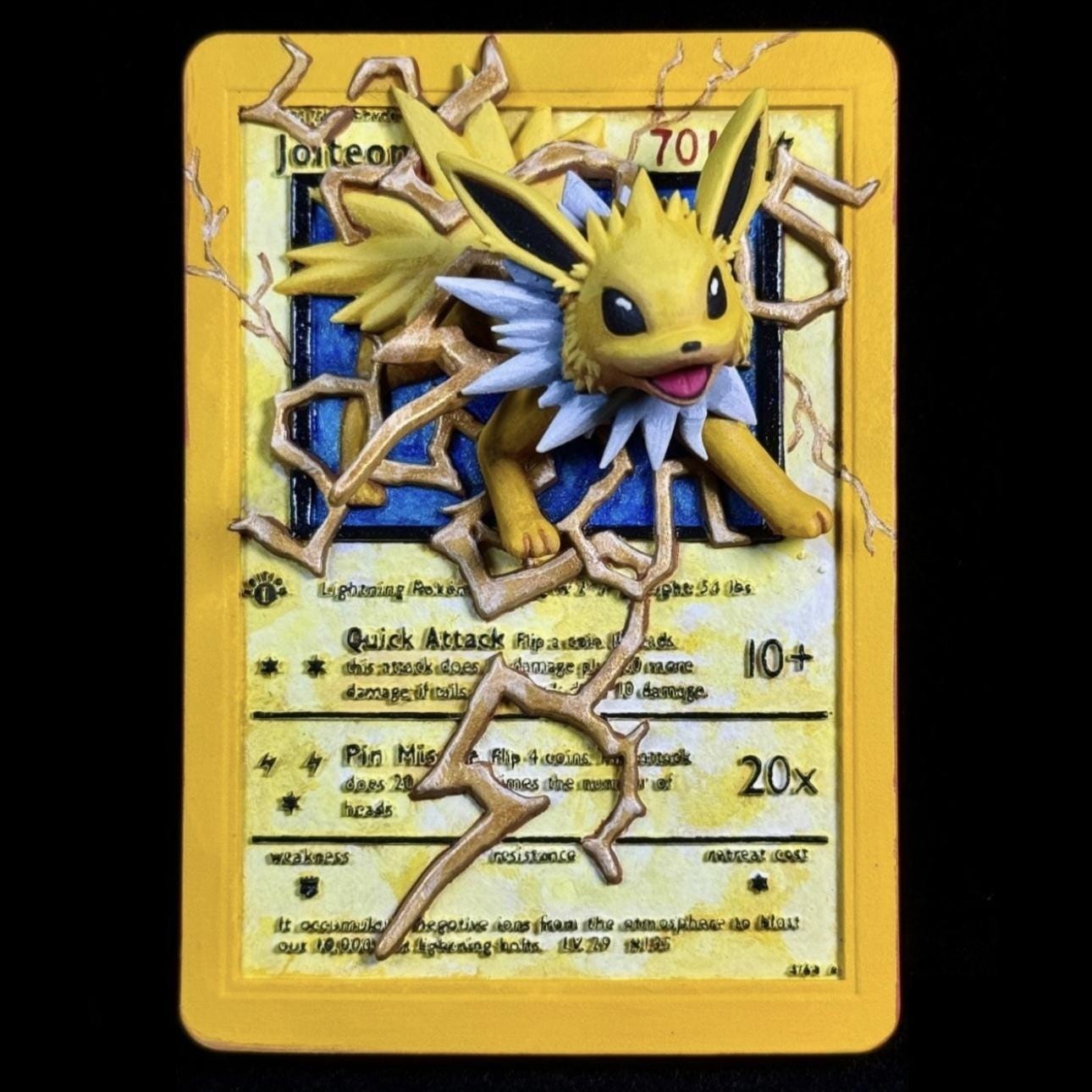 Jolteon - 3D Printed Pokemon Card Wall Hanger | Fan Art | Pokemon TCG | Resin Model | ABC3D Models