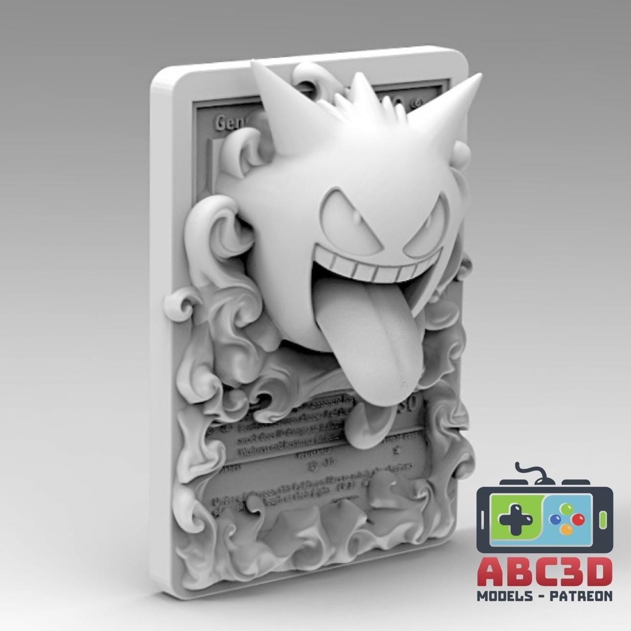 3d printed pokemon cards Gengar - 3D Printed Pokemon Card Wall Hanger | Fan Art | Pokemon TCG