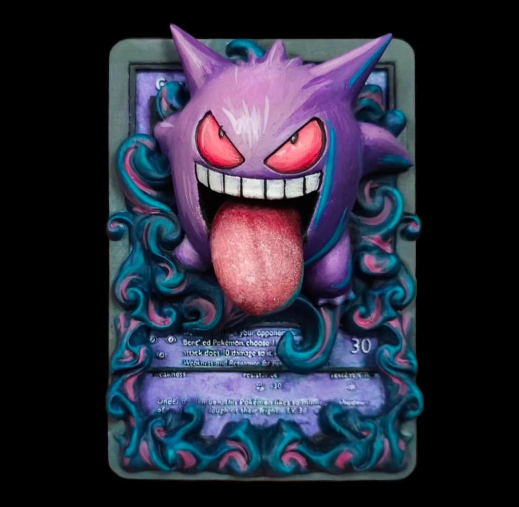 Gengar - 3D Printed Pokemon Card Wall Hanger | Fan Art | Pokemon TCG | Resin Model | ABC3D Models