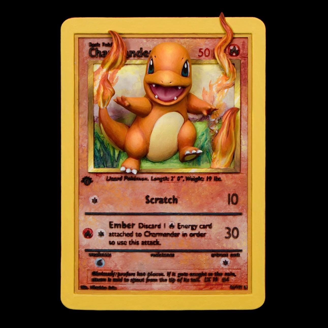 Charmander - 3D Printed Pokemon Card Wall Hanger | Fan Art | Pokemon TCG | Resin Model | ABC3D Models