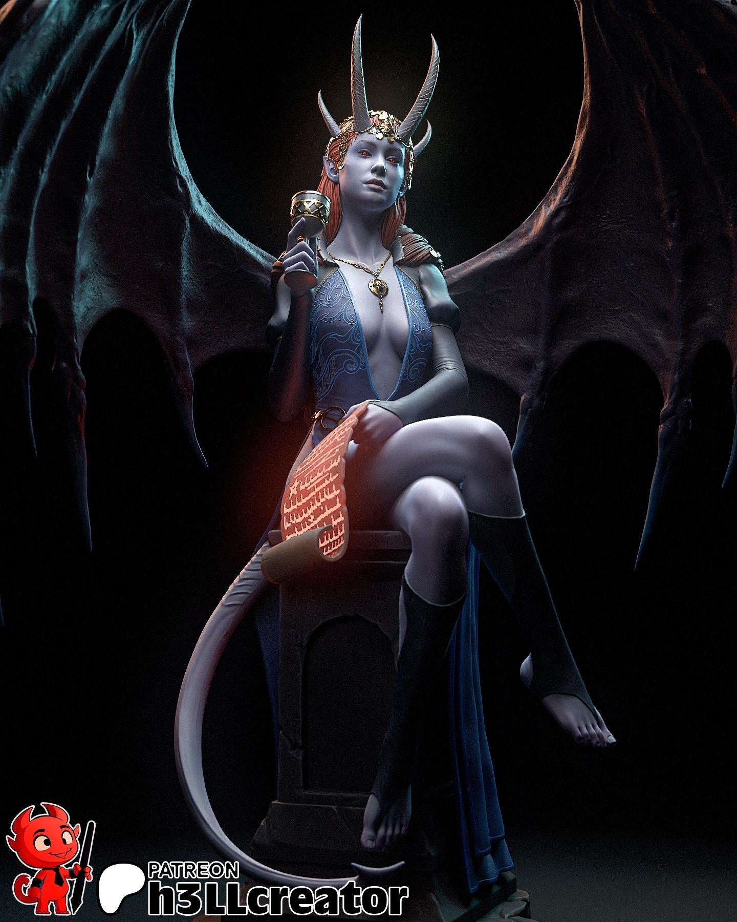 Mizora from Baldur's Gate 3 (fan art) | Miniature scale 1:15 | h3LL Creator | DIY Model Kit