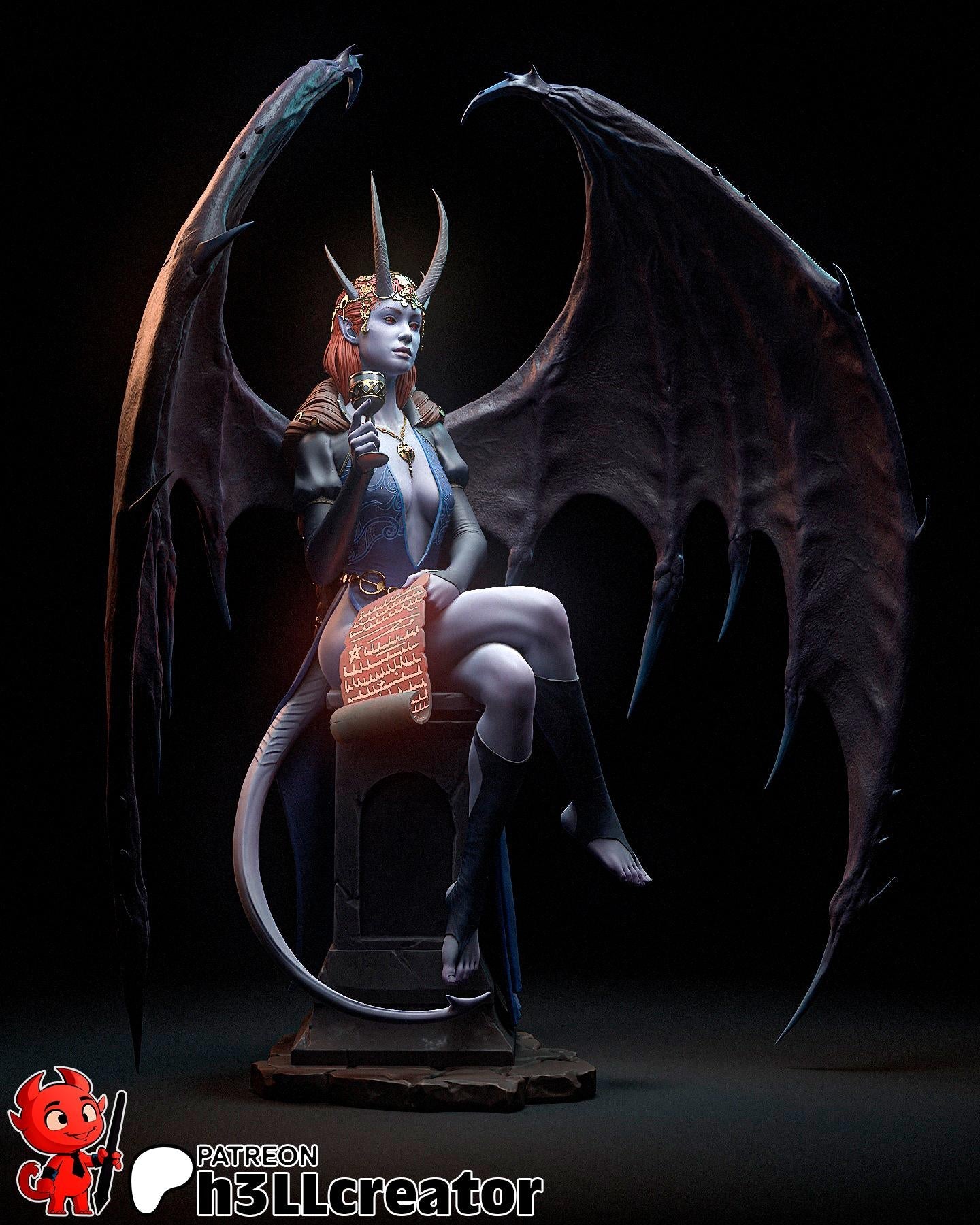 Mizora from Baldur's Gate 3 (fan art) | Miniature scale 1:15 | h3LL Creator | DIY Model Kit
