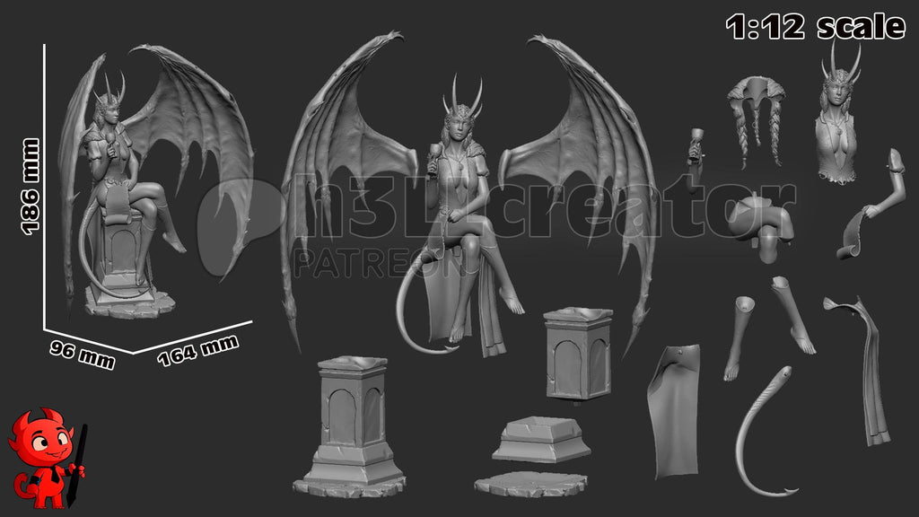 Mizora from Baldur's Gate 3 (fan art) | Miniature scale 1:15 | h3LL Creator | DIY Model Kit