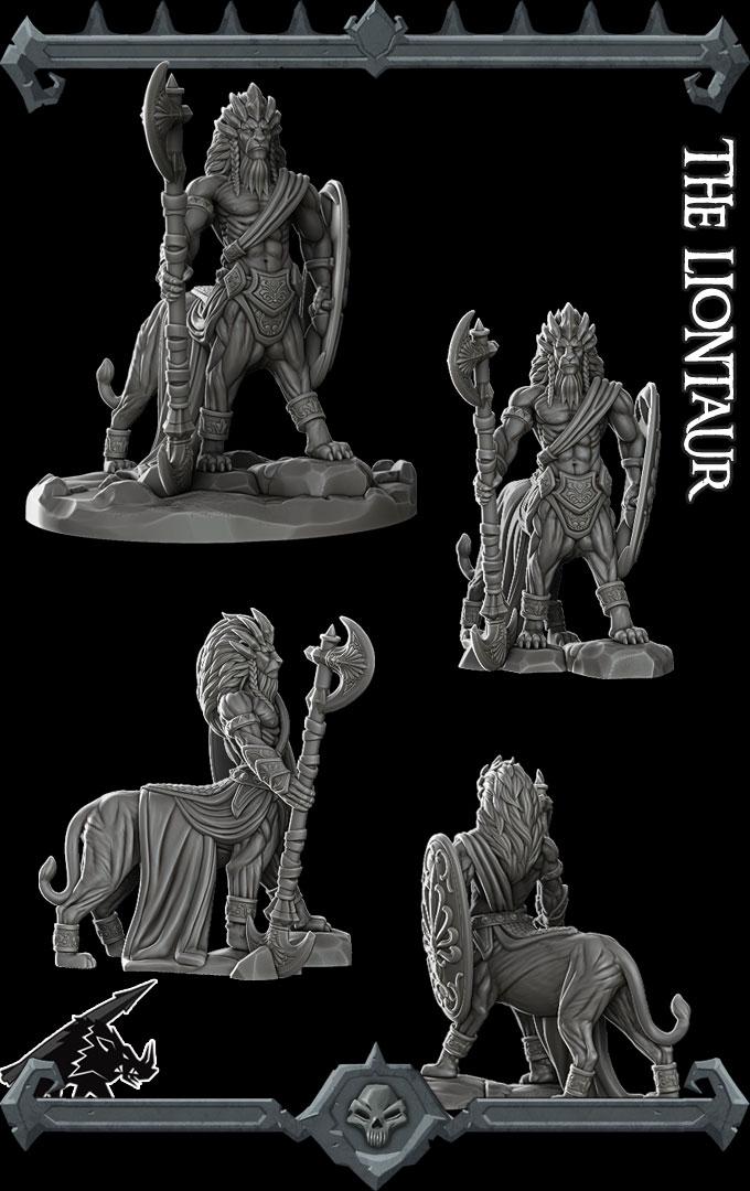 Liontaur | Bonus | Rocket Pig Games | Miniatures for tabletop games. 28mm to 32mm Resin Figures for RPG, D&D, Dungeons and Dragons